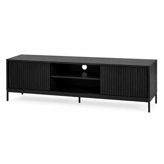 Mobile TV rettangolare in legno nero 160x40x45 cm