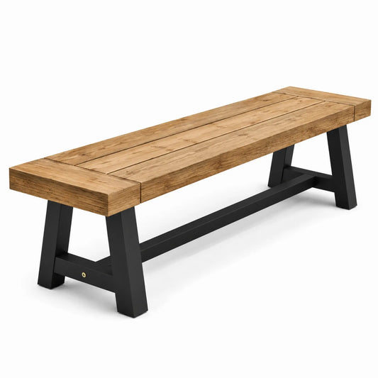 Panca da esterno in legno e metallo 160x40x45 cm