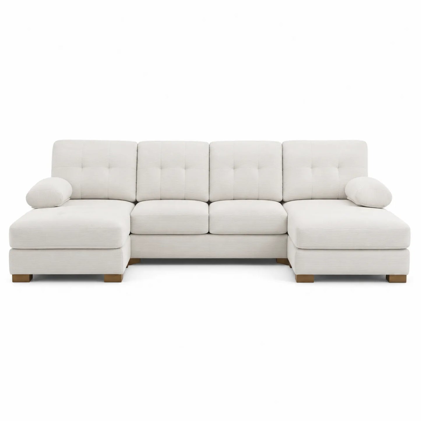 Divano angolare in tessuto con chaise longue